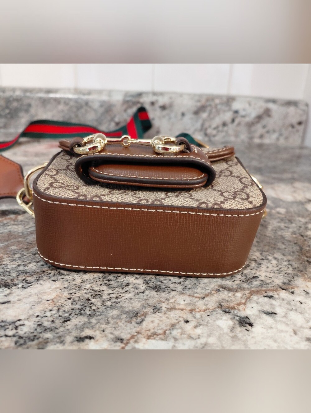 Designer Inspired Mini Crossbody Bag Purse with Two Removable Straps - Picture 5 of 8